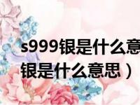 s999银是什么意思怎么判断是真的（s9999银是什么意思）