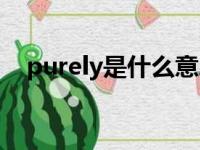 purely是什么意思啊（purely什么意思）