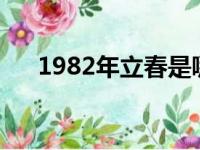 1982年立春是哪一天（立春是哪一天）