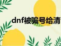 dnf被骗号给清了（dnf被骗了怎么办）