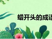 蜡开头的成语接（蜡开头的成语）