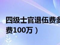 四级士官退伍费多少十年军龄（四级士官退伍费100万）