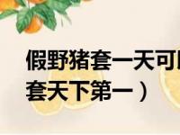 假野猪套一天可以得到50个物品嘛（假野猪套天下第一）