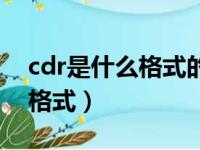 cdr是什么格式的文件怎么打开（cdr是什么格式）