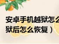 安卓手机越狱怎么恢复正版系统（安卓手机越狱后怎么恢复）