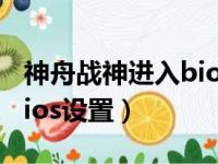 神舟战神进入bios设置中文（神舟战神进入bios设置）