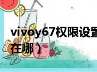 vivoy67权限设置在哪里（vivoy67权限设置在哪）