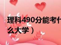 理科490分能考什么大学（490分理科能上什么大学）