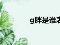 g胖是谁表情包（g胖是谁）