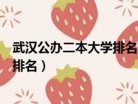 武汉公办二本大学排名一览表及分数线（武汉公办二本大学排名）