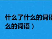 什么了什么的词语三个字前后一样（什么了什么的词语）