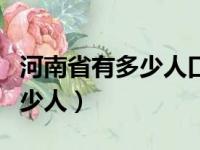 河南省有多少人口占全国第几位（河南省有多少人）