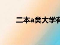 二本a类大学有哪些（二本a类大学）