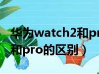 华为watch2和pro的选择哪个（华为watch2和pro的区别）