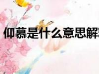 仰慕是什么意思解释一下（仰慕是什么意思）