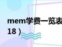 mem学费一览表2023（mem学费一览表2018）