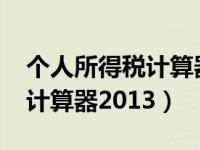 个人所得税计算器2022年新版（个人所得税计算器2013）