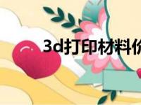 3d打印材料价格表（3d打印成本）