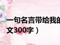 一句名言带给我的启示作文300字（的启示作文300字）