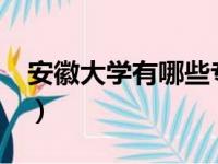 安徽大学有哪些专业?（安徽大学有哪些专业）