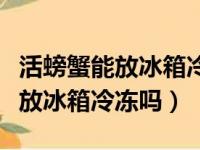 活螃蟹能放冰箱冷冻吗冻起来保存（活螃蟹能放冰箱冷冻吗）