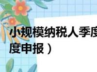 小规模纳税人季度申报流程（小规模纳税人季度申报）