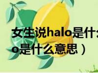 女生说halo是什么意思怎么回答（女生说halo是什么意思）