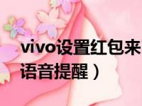 vivo设置红包来了提醒语音（vivo红包来了语音提醒）