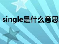 single是什么意思英语（single是什么意思）