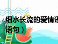 细水长流的爱情语句有哪些（细水长流的爱情语句）