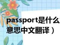 passport是什么意思中文（passport是什么意思中文翻译）