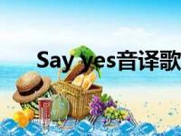 Say yes音译歌词（say yes音译歌词）