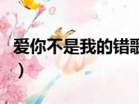 爱你不是我的错歌词完整版（爱你不是我的错）