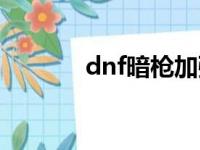 dnf暗枪加强（dnf暗枪加点）