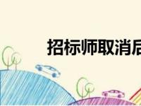 招标师取消后（招标师取消了吗）