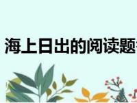 海上日出的阅读题答案（海上日出阅读答案）