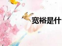 宽裕是什么（宽裕的意思）