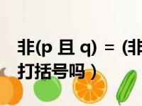 非(p 且 q) = (非 p) 或 (非 q)（非p且非q要打括号吗）