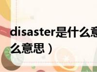 disaster是什么意思翻译中文（disaster是什么意思）