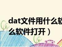 dat文件用什么软件打开图片（dat文件用什么软件打开）