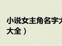 小说女主角名字大全100个（小说女主角名字大全）