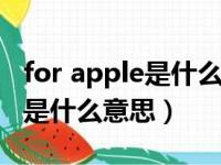 for apple是什么意思中文翻译（for iphone是什么意思）