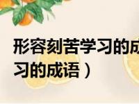 形容刻苦学习的成语和名人名言（形容刻苦学习的成语）