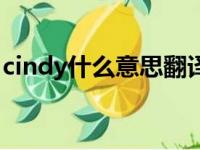 cindy什么意思翻译成中文（cindy什么意思）