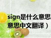 sign是什么意思英语翻译成中文（sign什么意思中文翻译）