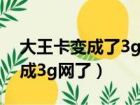 大王卡变成了3g网络怎么办（大王卡用着变成3g网了）