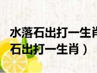 水落石出打一生肖是什么动物?2022年（水落石出打一生肖）