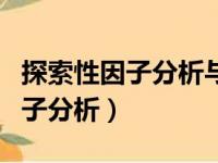 探索性因子分析与验证性因子分析（探索性因子分析）