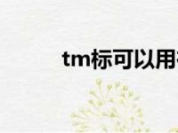 tm标可以用在产品上吗（tm标）