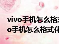 vivo手机怎么格式化像刚买的时候一样（vivo手机怎么格式化）